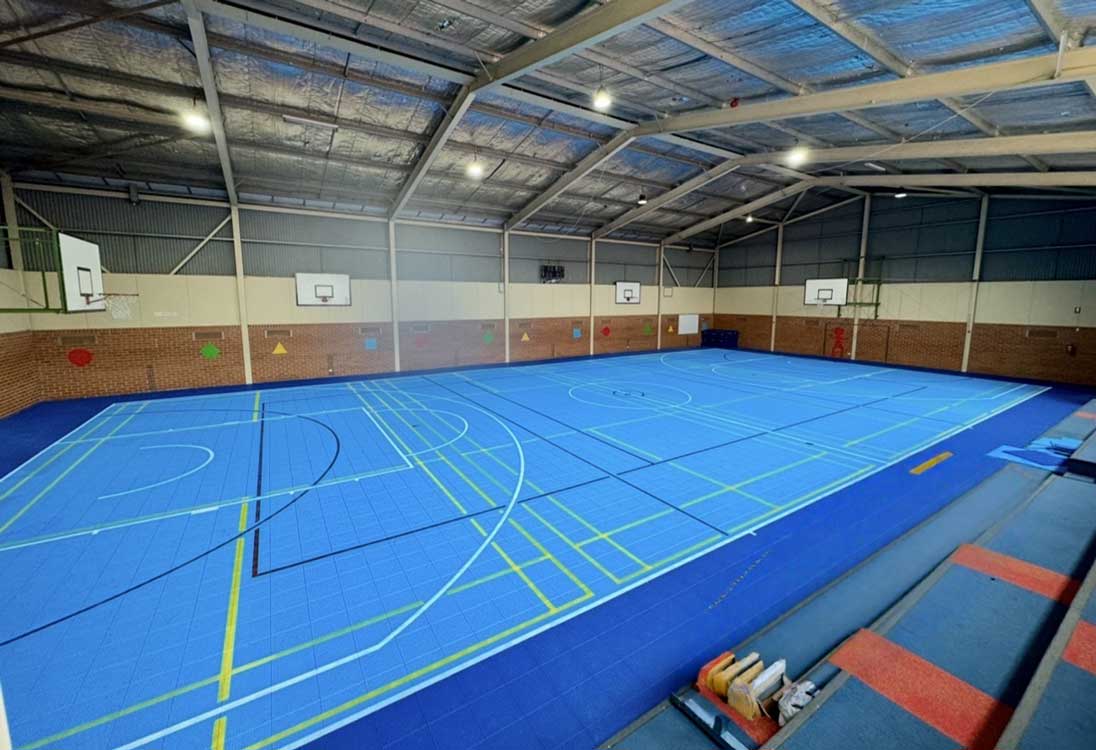 Slam Man modular multi sports court tiles for Ballarat Grammar