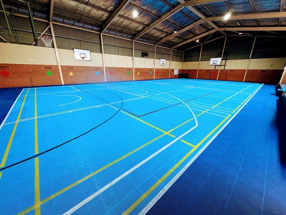 Slam Man modular multi sports court tiles for Ballarat Grammar