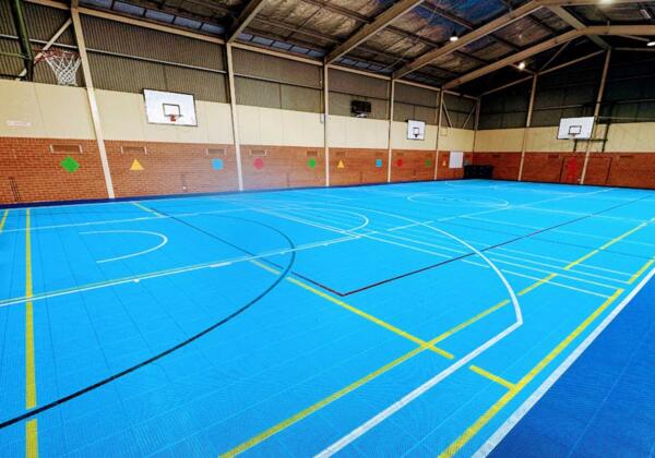 Slam Man modular multi sports court tiles for Ballarat Grammar