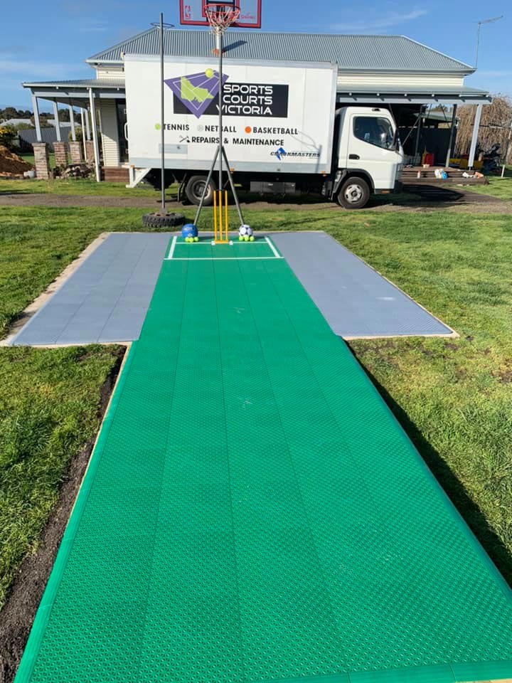 Modular sports tiles for cricket in Victoria back yard