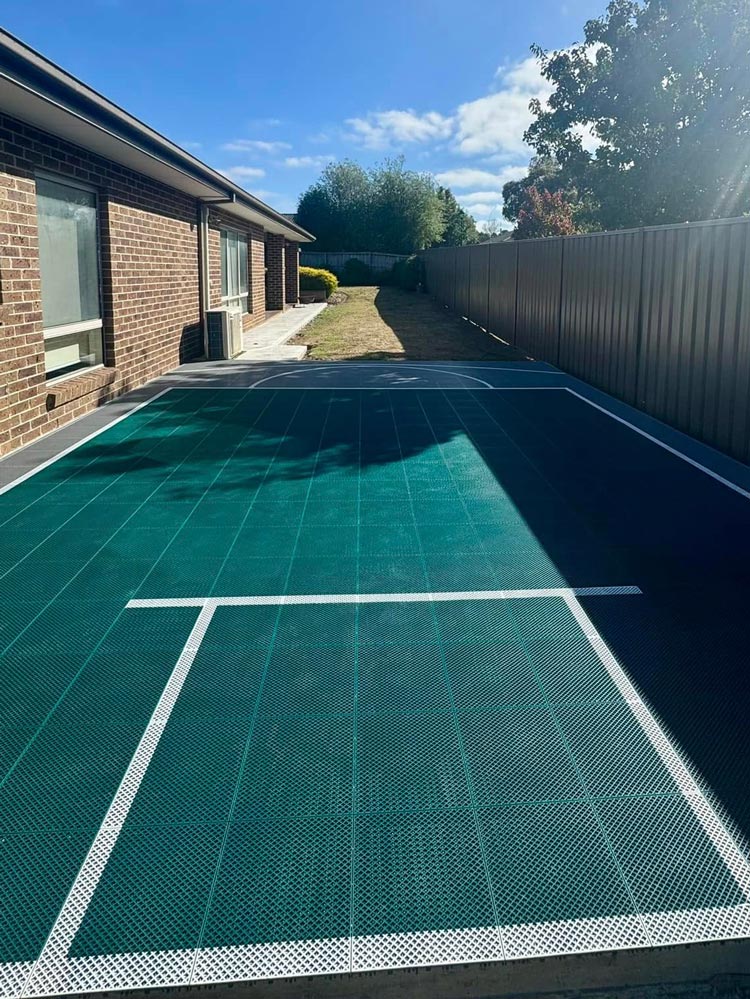Modular sports tiles for cricket in Geelong backyard
