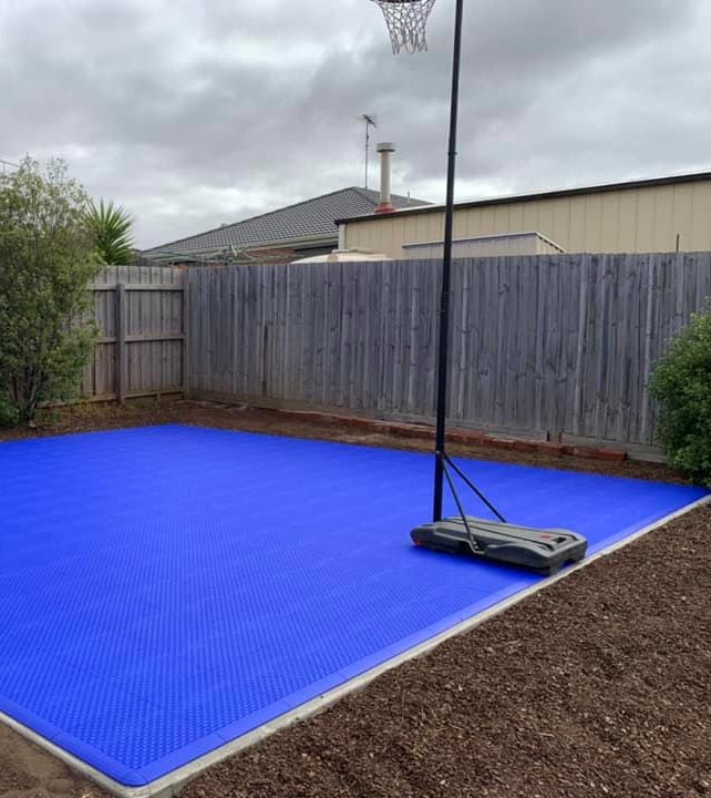 Netball court tiles for Geelong backyard
