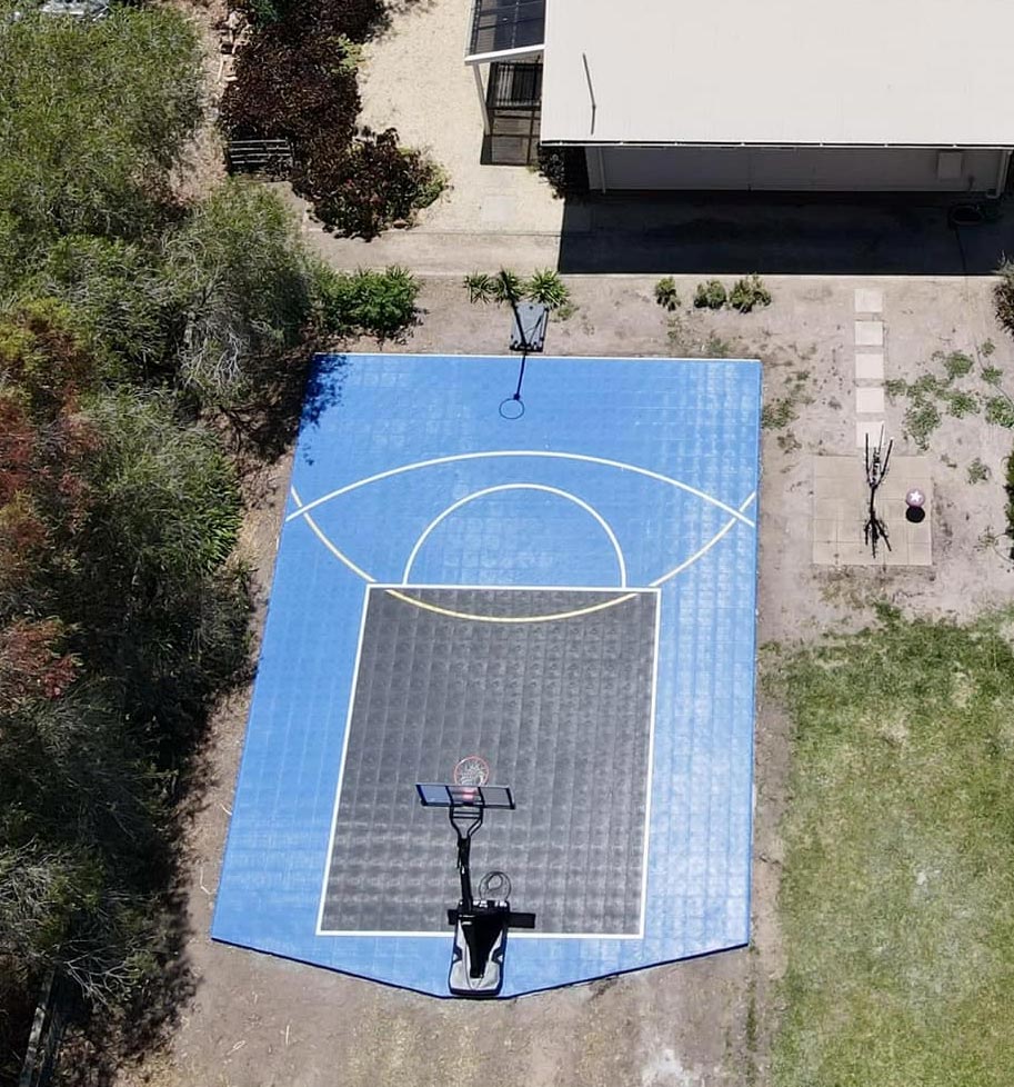 Netball sport court tiles for Geelong backyard