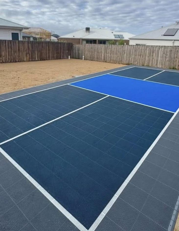Pickleball court tiles for Geelong backyard