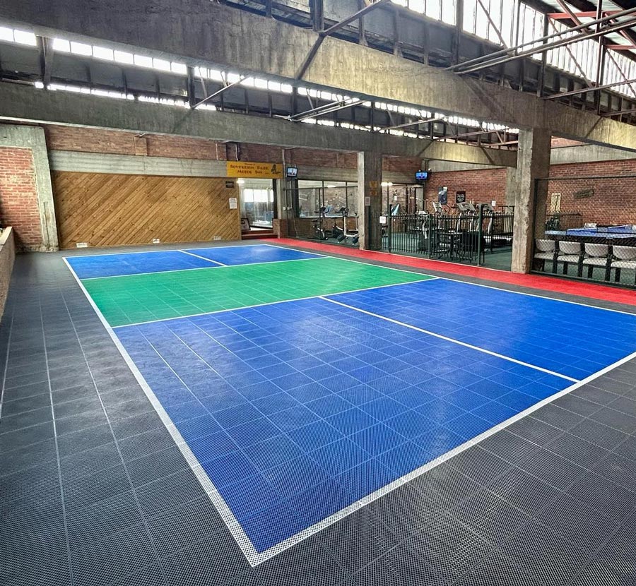 Pickleball court tiles for caravan park in Geelong