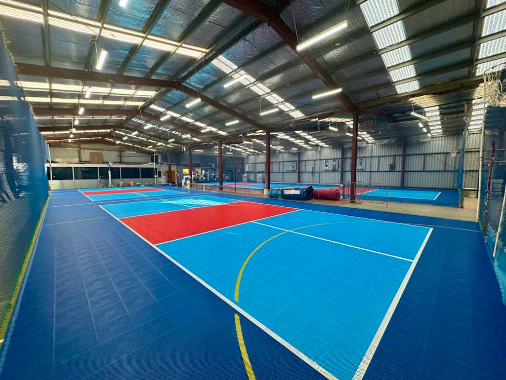 Indoor multi-sports courts tiles for Portland Indoor Netball / Cricket Centre
