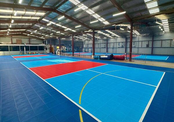 Indoor multi-sports courts tiles for Portland Indoor Netball / Cricket Centre