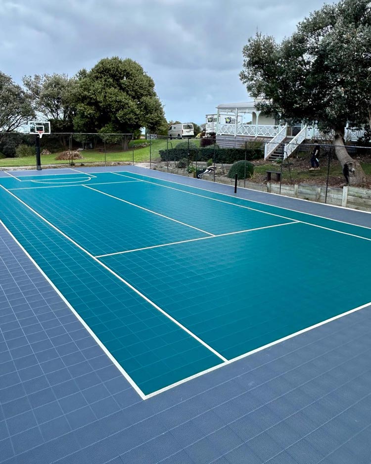 Tennis court tiles for Geelong backyard