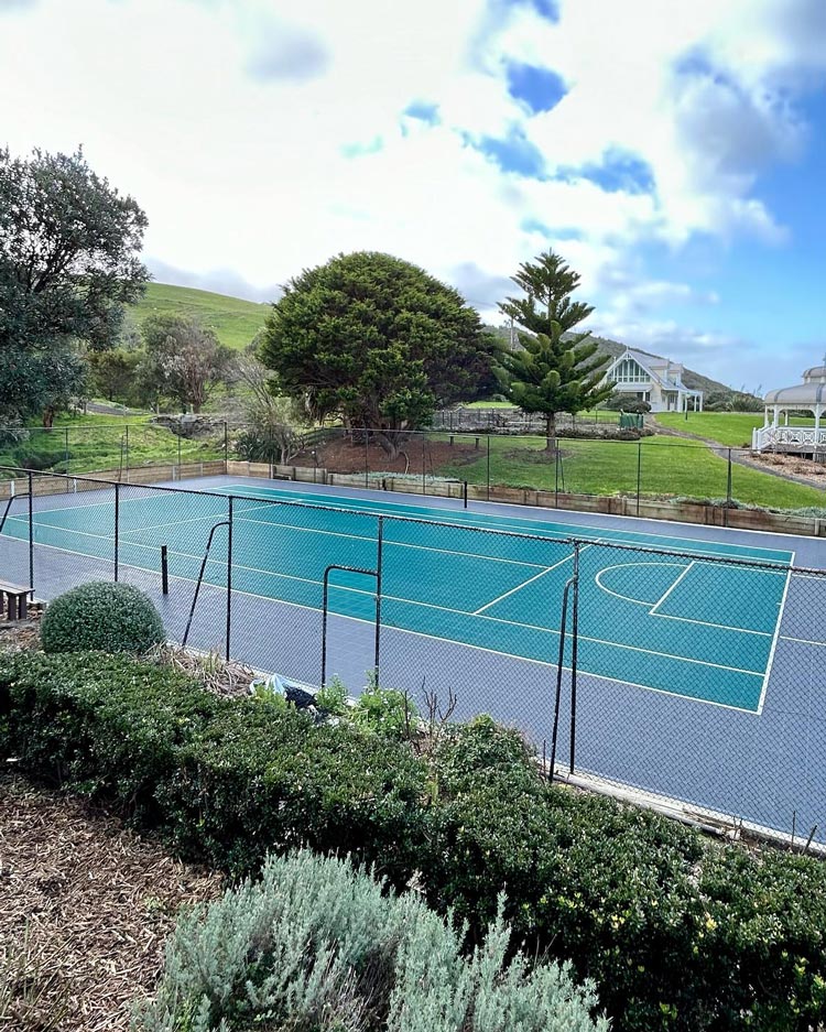 Tennis court tiles for Geelong backyard
