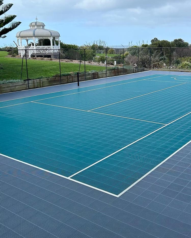 Tennis court tiles for Geelong backyard
