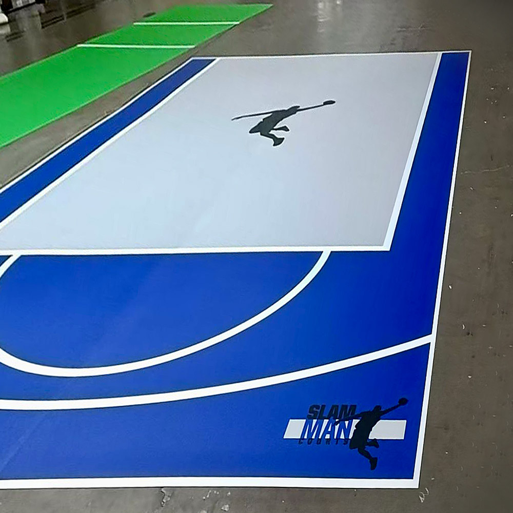 Slam Man portable basketball court