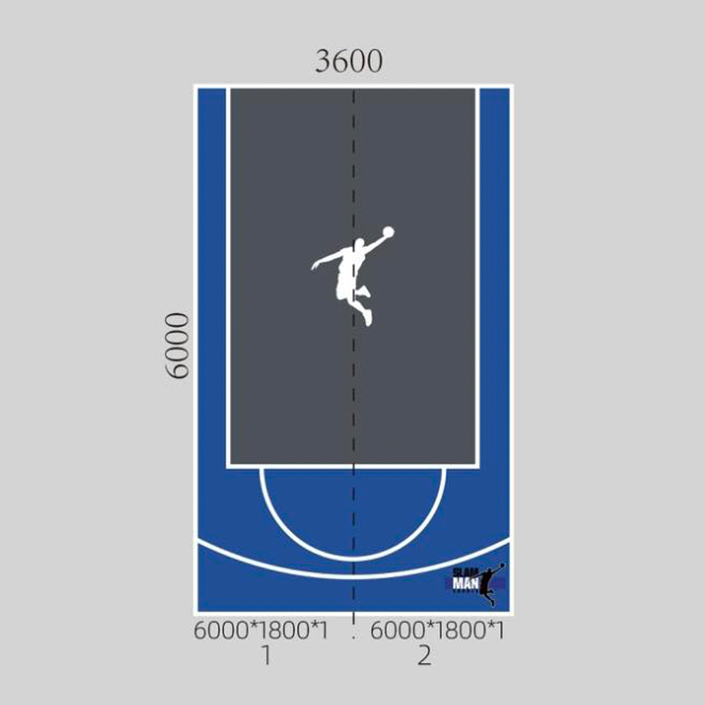 Slam Man portable basketball court measurements