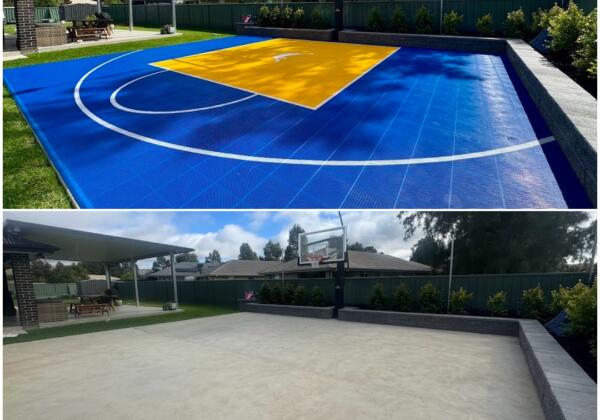 Before & After Albury Slam Man Baskeyball Court