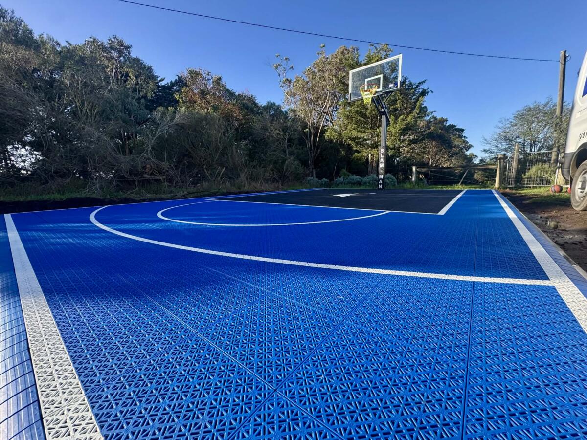 Slam Man Pro Cushion Basketball Court & Elite 60” Inground Ring – Geelong