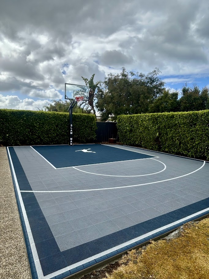 After Slam Man basketball court transformation
