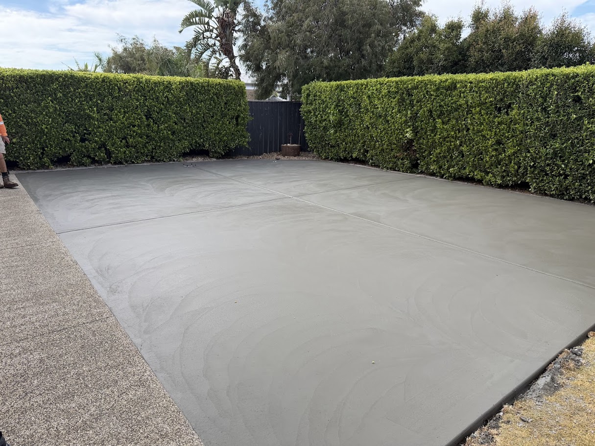 Before installation outdoor concrete area