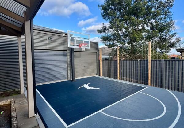 Custom backyard basketball court installation in Alfredton Ballarat