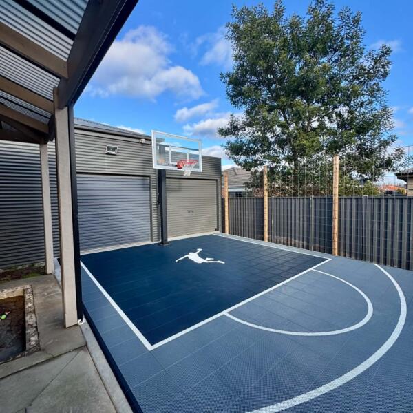 Custom backyard basketball court installation in Alfredton Ballarat