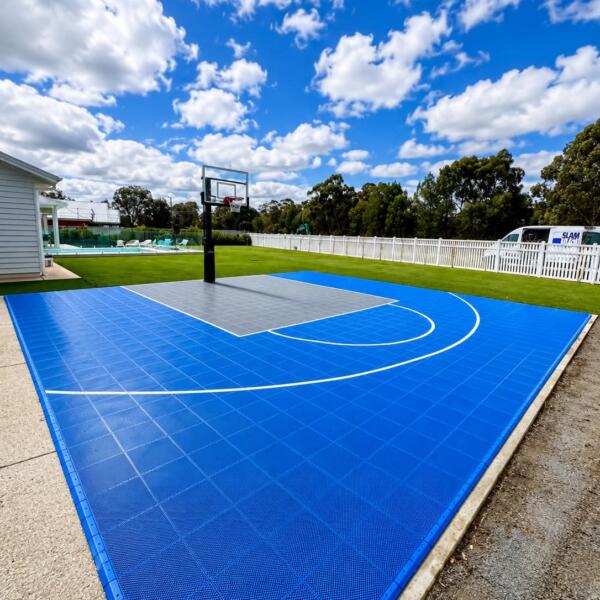Premium Slam Man basketball court with glow in the dark lines in Wagga Wagga