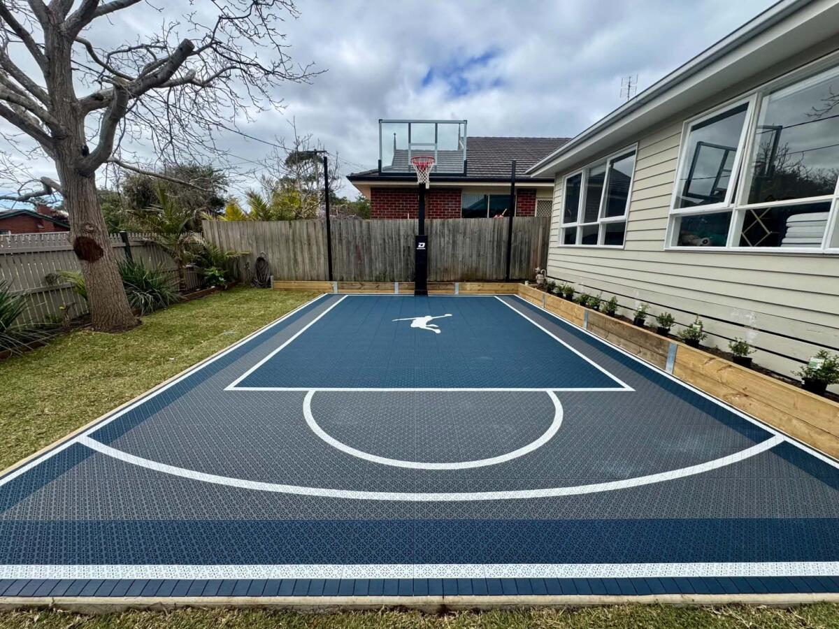 Custom Backyard Basketball Court with Pro Cushion Tiles – Ocean Grove