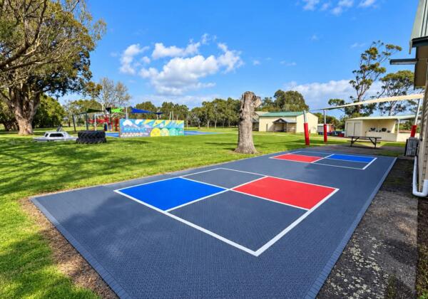 Two custom 4 square courts installed at Welshpool and District Primary School by Sports Courts Victoria