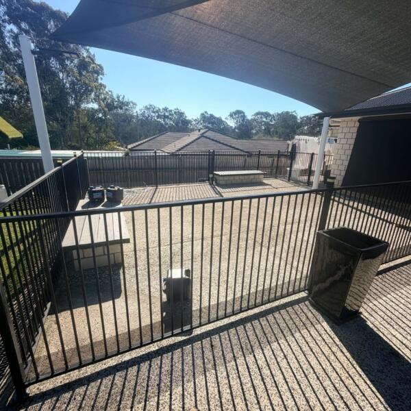 Before photo of Logan Village Queensland backyard space ready for DIY Slam Man basketball court kit installation